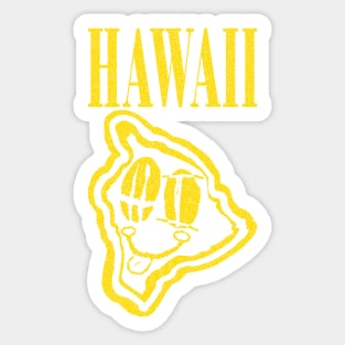 Hawaii Grunge Smiling Face Black Background Sticker